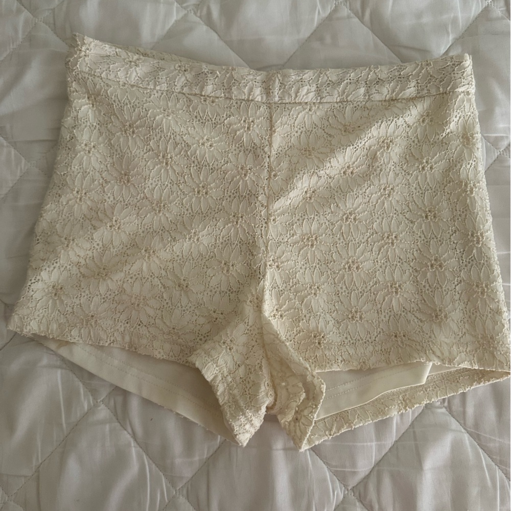 Free People Ivory Lace Shorts